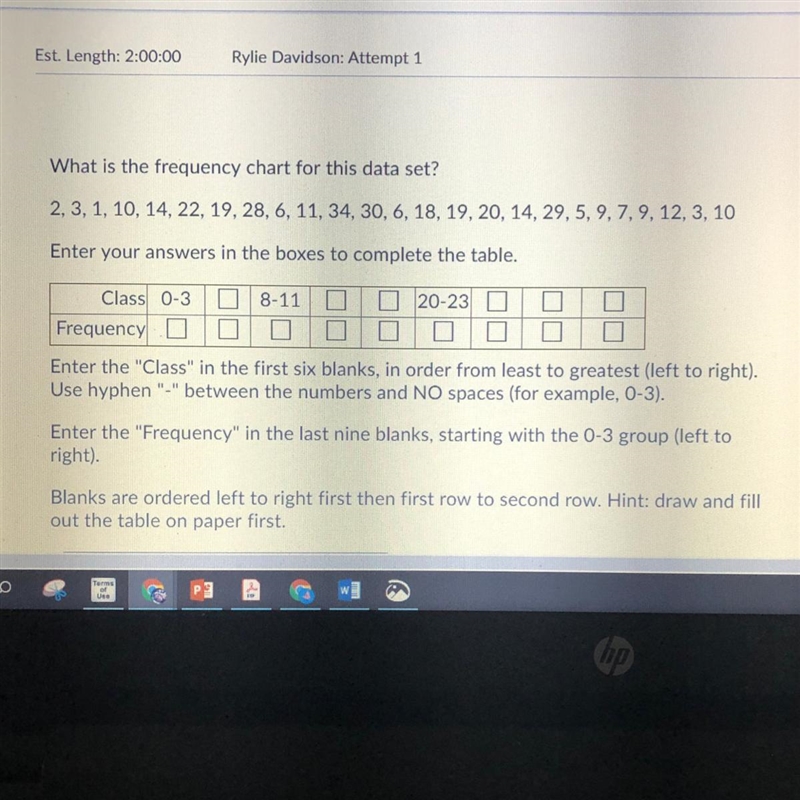 What is the frequency chart for this data set?-example-1