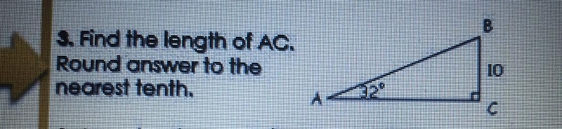 3. Find the length of AC. Round answer to the nearest tenth. Please help???!!!!??????????!!!!!!!!-example-1