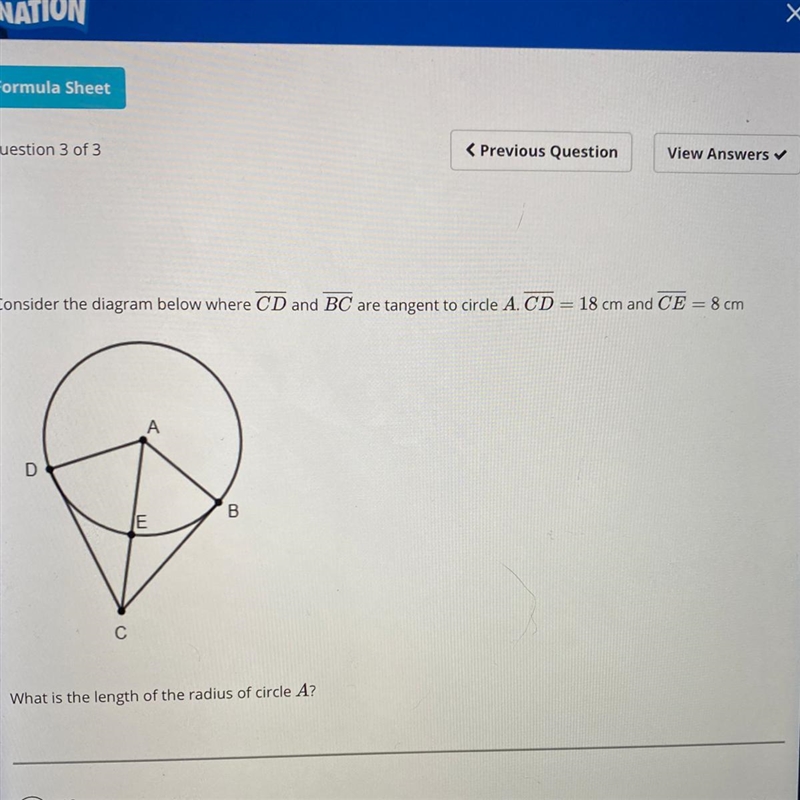 What is the length of the radius of circle A?-example-1