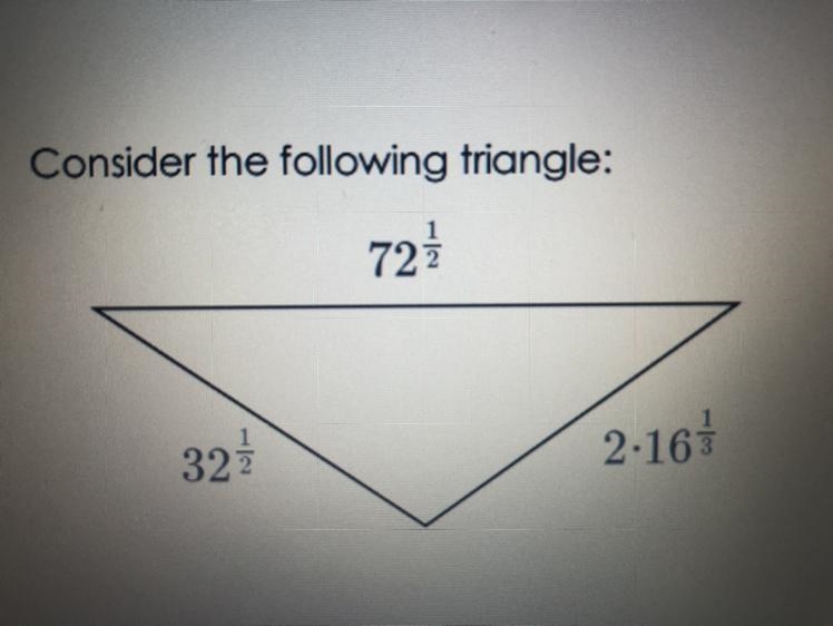 Consider the following triangle: Part A:find the perimeter of the triangle: Options-example-1