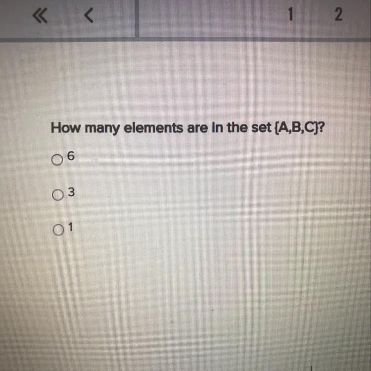 How many elements are in the set (A,B,C)? a. 6 b. 3 c. 1-example-1