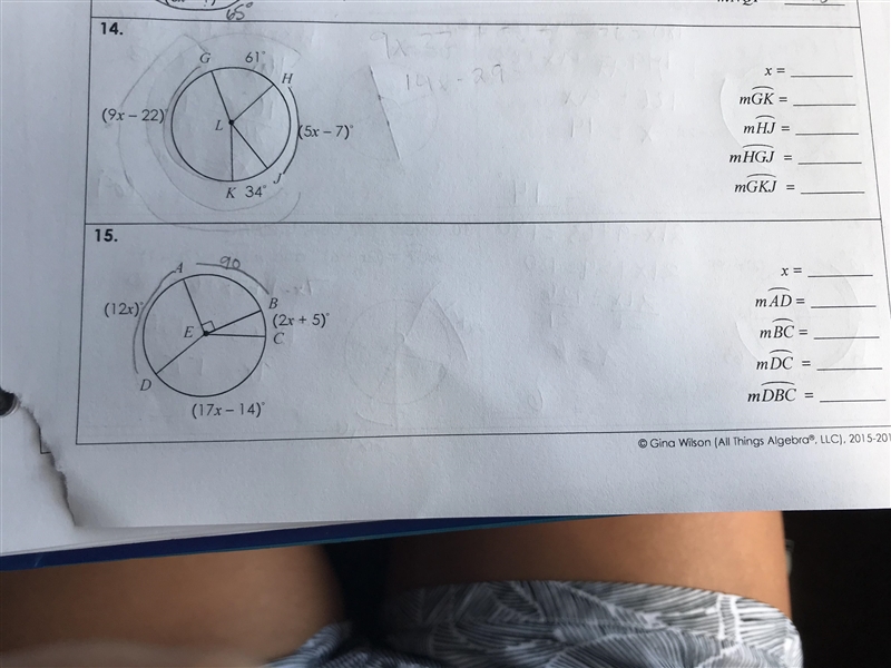 I am stuck on 14 and 15 as they do not have a straight line going through to help-example-1