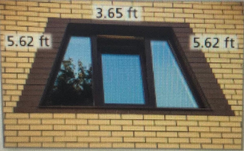 The perimeter of the trapezoid-shaped window frame is 23.59 feet. Write and solve-example-1