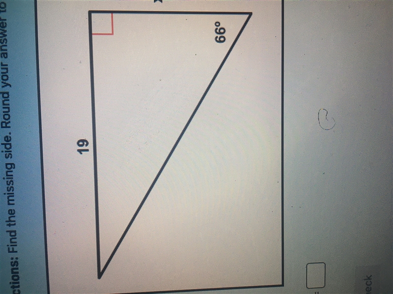 Find the missing side round answer to the nearest tenth (tan)-example-1