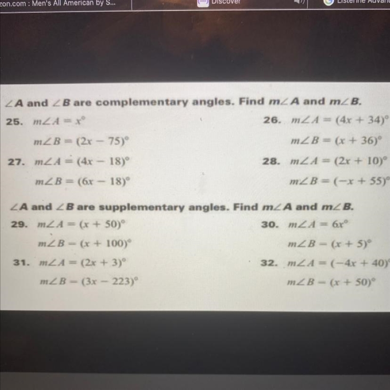 Help me out from 25-32 also show work (Geometry)-example-1