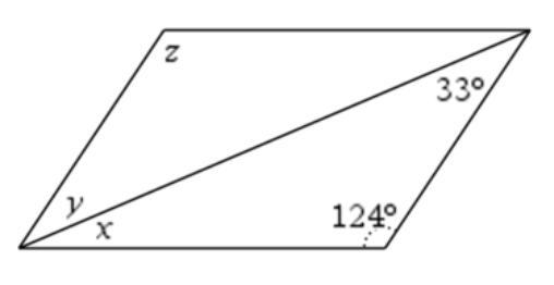 In the parallelogram below, x=? please help-example-1