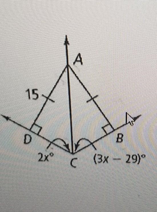 Using the given diagram with an angle bisector drawn find the measure of angle ACD-example-1