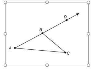 In this figure m∠A=(2x-2)°, m∠C=(4x-6)°,and m∠DBC=(5x+4)° What is m∠C SHOW YOUR WORK-example-1