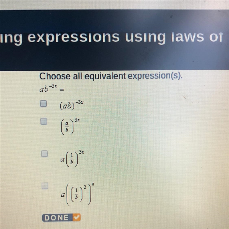 Choose all equivalent expression(s).-example-1