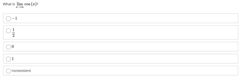What is Lim x → ∞ cos (x) ?-example-1