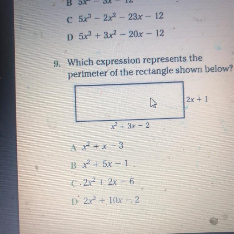 Which expression represents the perimeter of the rectangle shown below-example-1