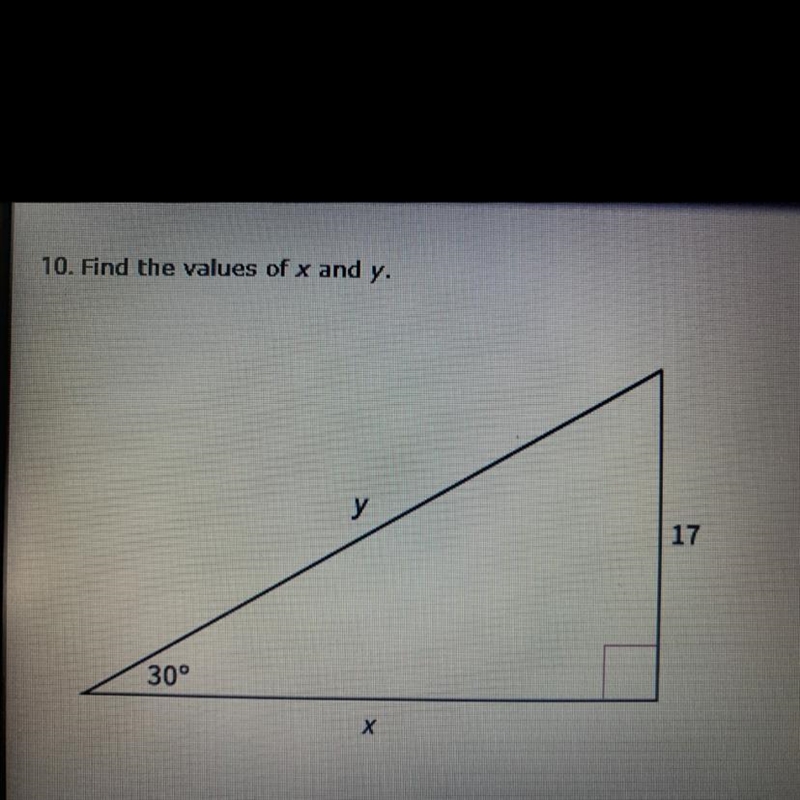 Find the values of x and y-example-1