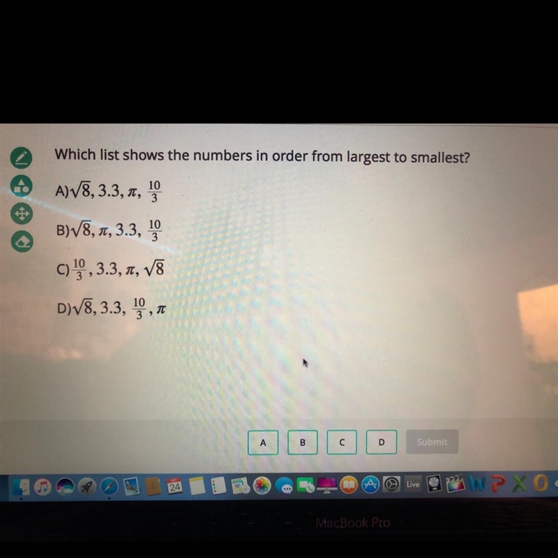 Which list shows the numbers in order from largest to smallest?-example-1