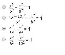 Which of the following equations represents a hyperbola with a vertical transverse-example-1