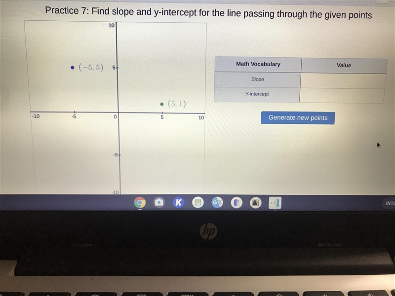 How do I find slope and y-intercept??? Please help me!!-example-1