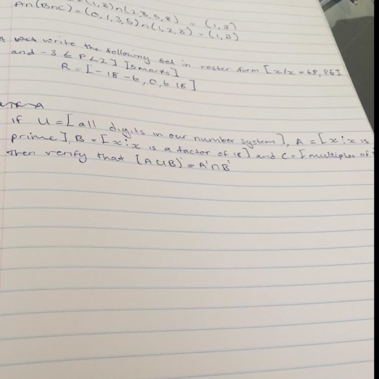 Verify that (AUB)’=A’n B’-example-1