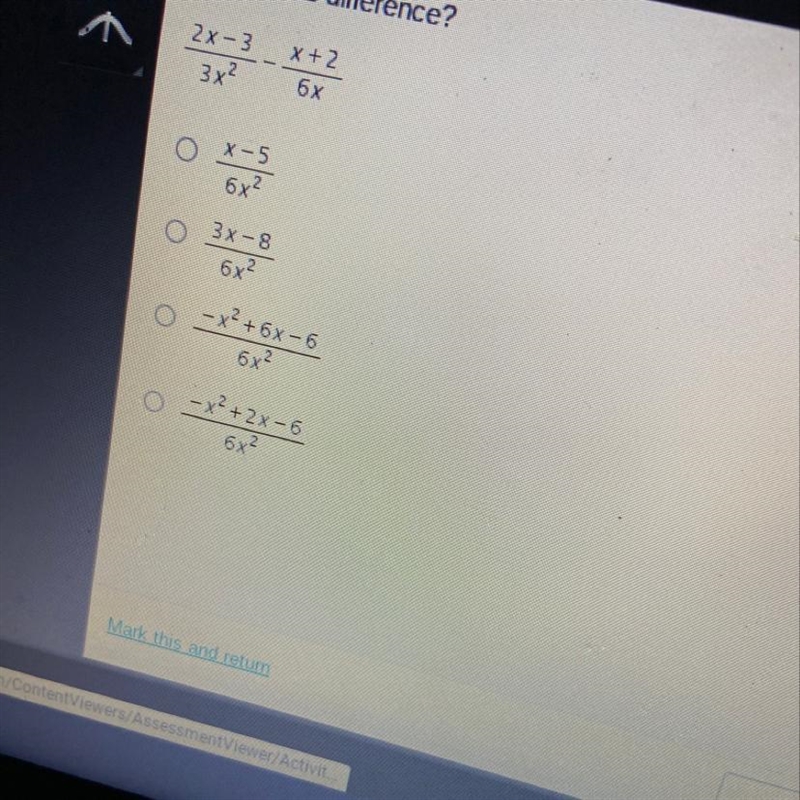 What is the difference 2x-3/3x^2-x+2/6x-example-1