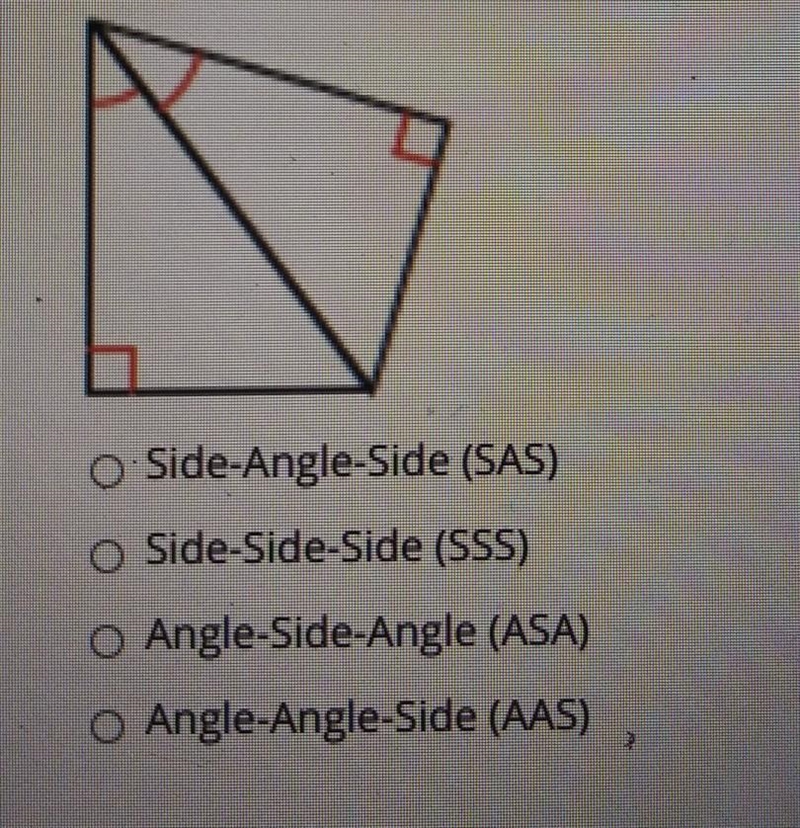 State which triangle congruence postulate explains that the triangles are congruent-example-1