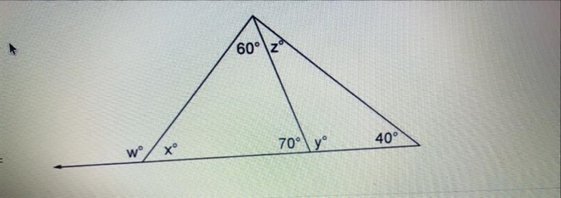 Could anyone help me find the missing value of W,X,Z, and Y ?-example-1