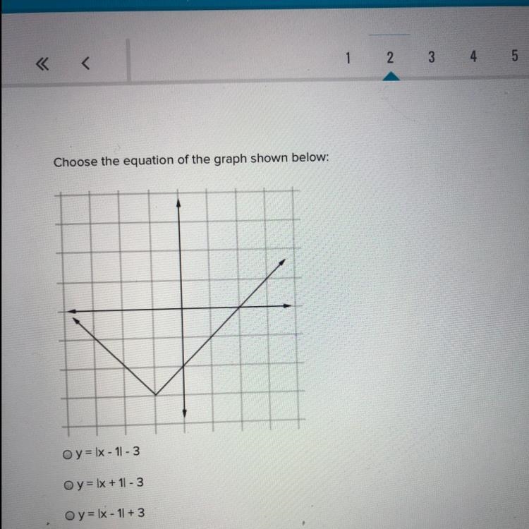 Choose the equation of the graph shown below-example-1