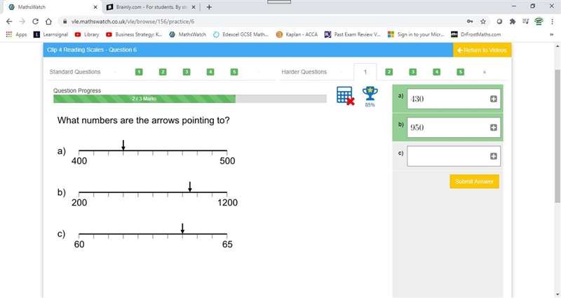 What numbers are the arrows pointing to C 60 and 65-example-1