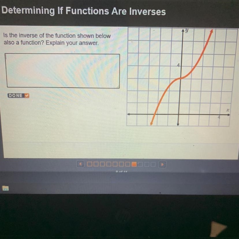 Is the inverse of the function shown below also a function?-example-1