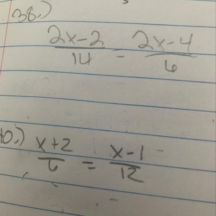 Solve the 2 problems pleaseeeee solve for x-example-1