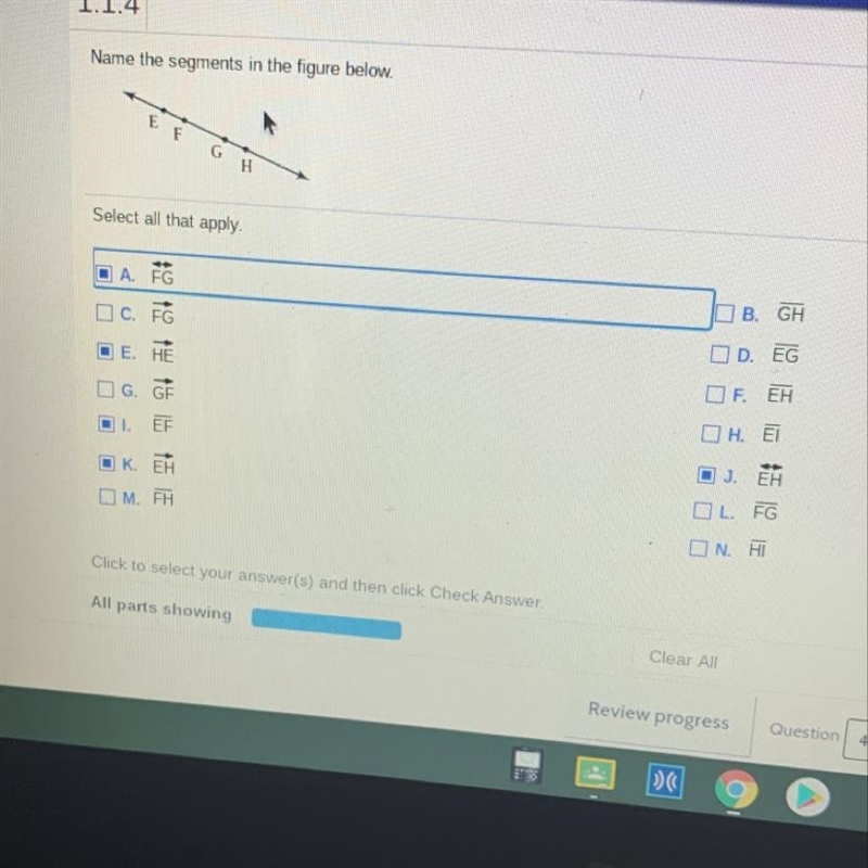 Name the line segments-example-1