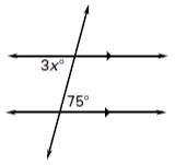 Find the value of x. A.75 B.25 C.35 D.105-example-1