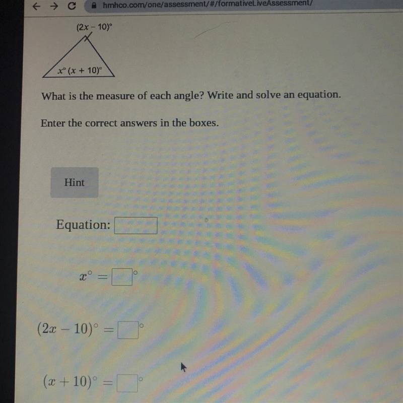 The sum of the measures of the angles below is 180*-example-1