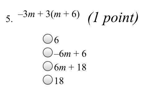 3m+3(m+6) answer fast please.-example-1