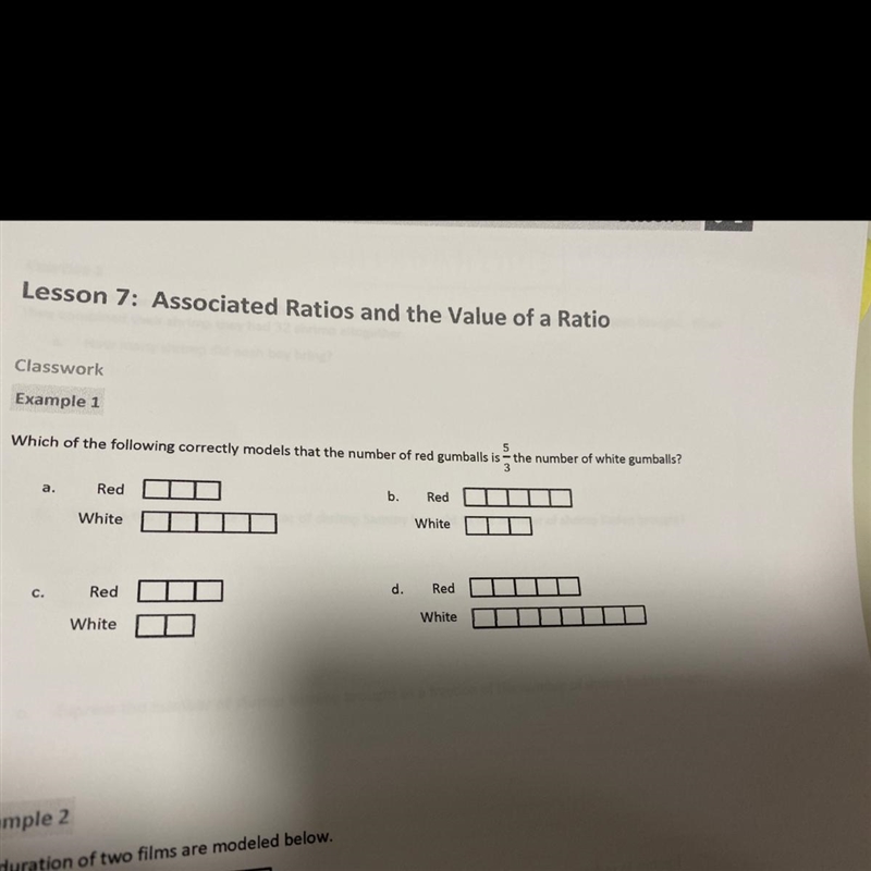 Classwork Example 1 Which of the following correctly models that the number of red-example-1