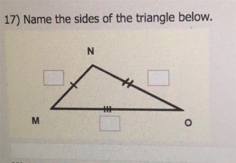 Please name the sides on the triangle below-example-1