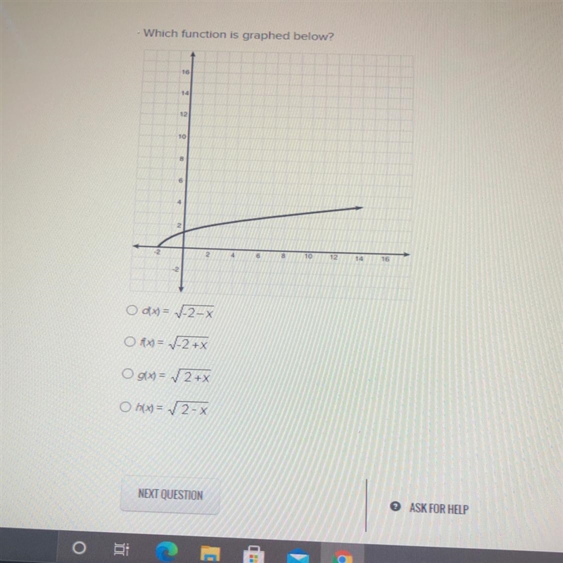 - Which function is graphed below?-example-1