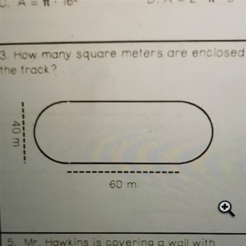 3. How many square meters are enclosed in the track?-example-1