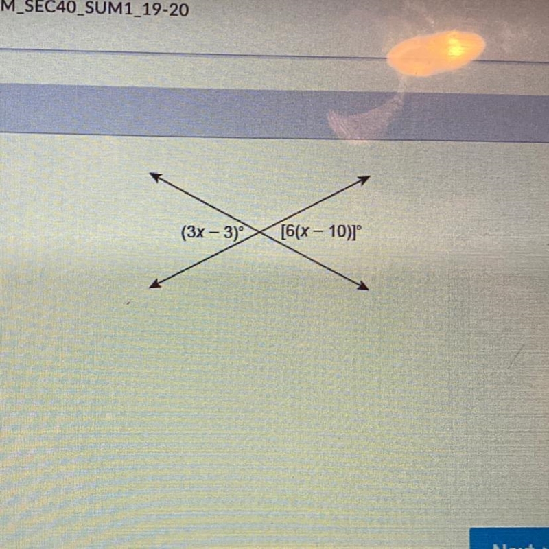 What is the answer for x? (3x-3)° [6(x-10)]-example-1