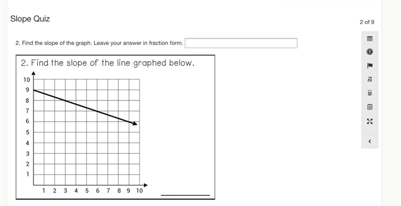 Find the slope in fraction form-example-1