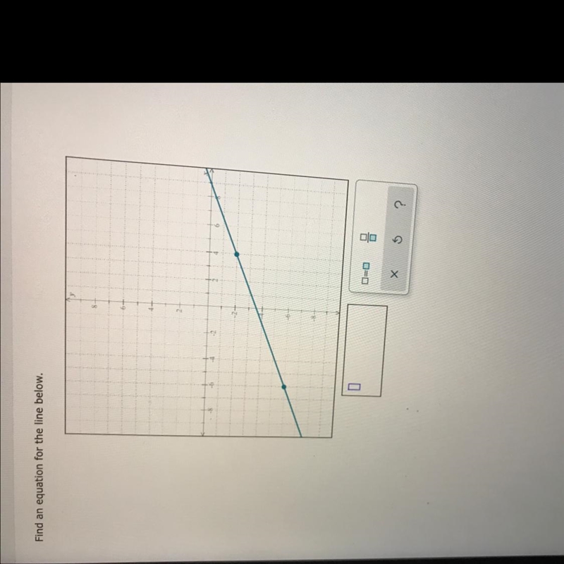 Find an equation for the line below.-example-1