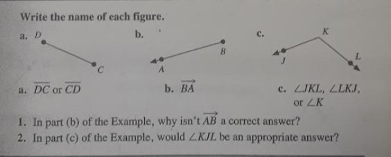 1. In part (b) of the example, why isn't AB a correct answer? 2. In part (c) of the-example-1