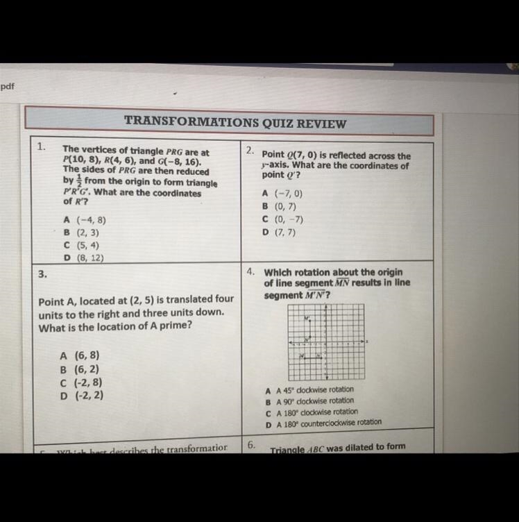 Urgent!!! Math Somebody please give me the answers to 1,2,3??? I have 4 already! Please-example-1