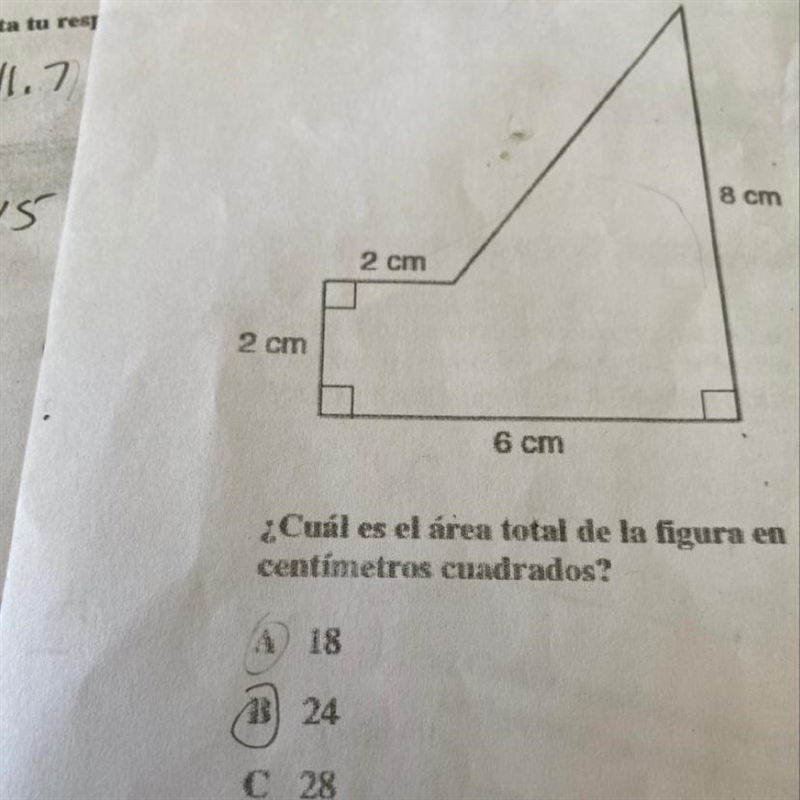 Cual es el area total da la figura en centímetros cuadrados-example-1