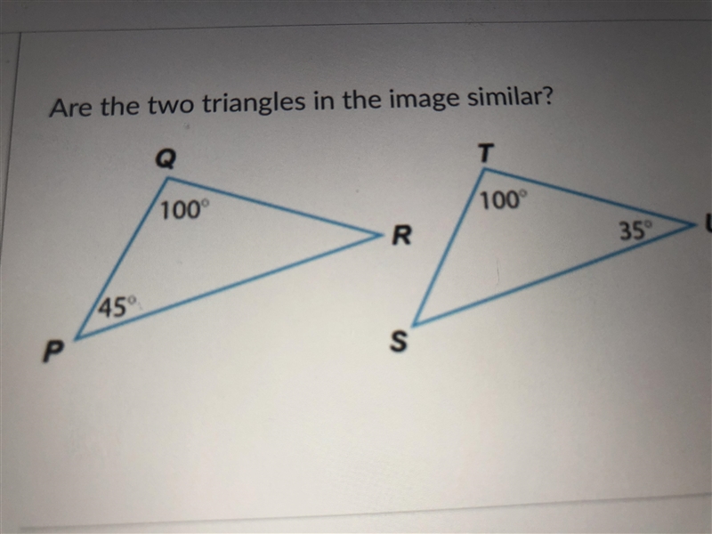 Are the two triangles in the image similar? ASAP-example-1