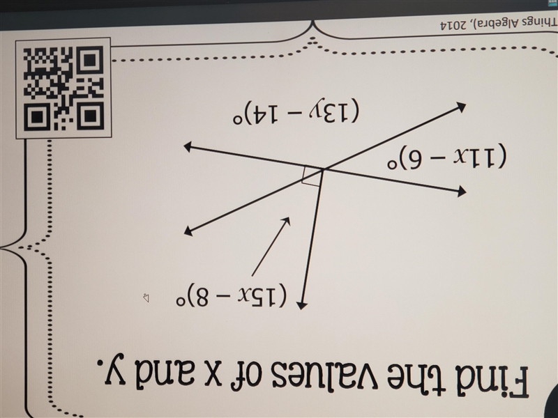 Angles Find the values of x and y-example-1