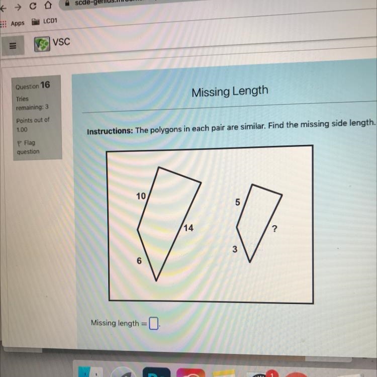 Need help ASAP!!!! Find. Missing length-example-1