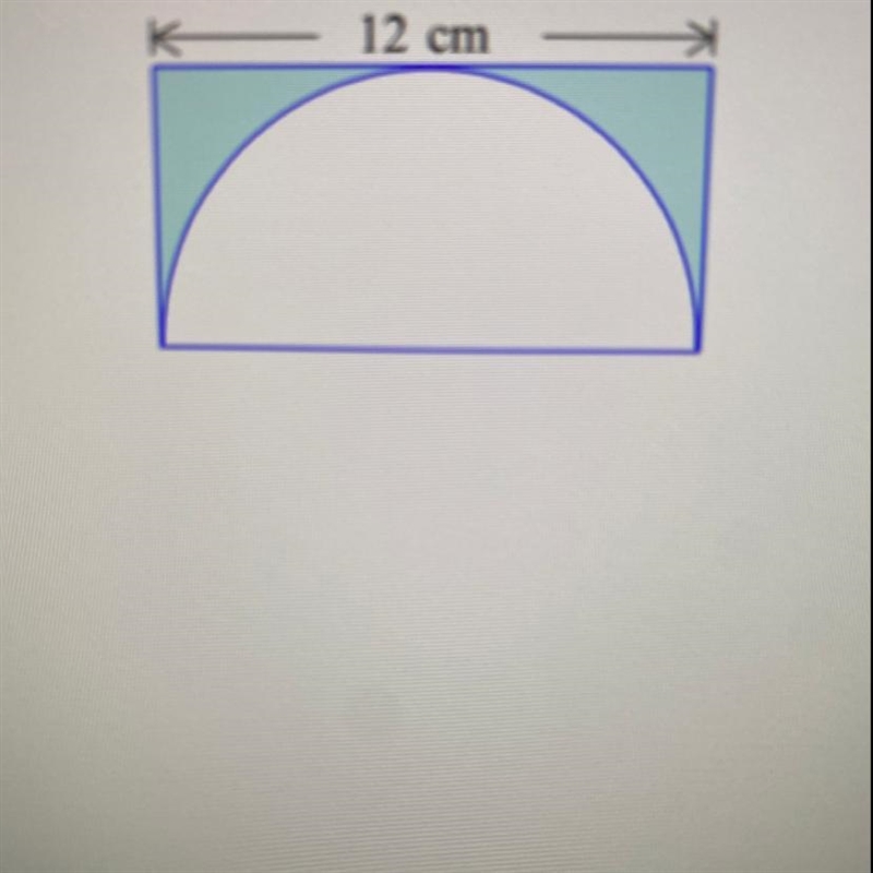 A rectangle is placed around a semicircle as shown below. The length of the rectangle-example-1