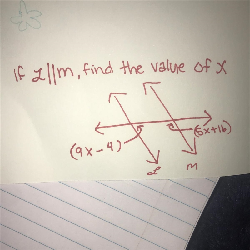 If L||m find the value of X Please help me :)-example-1