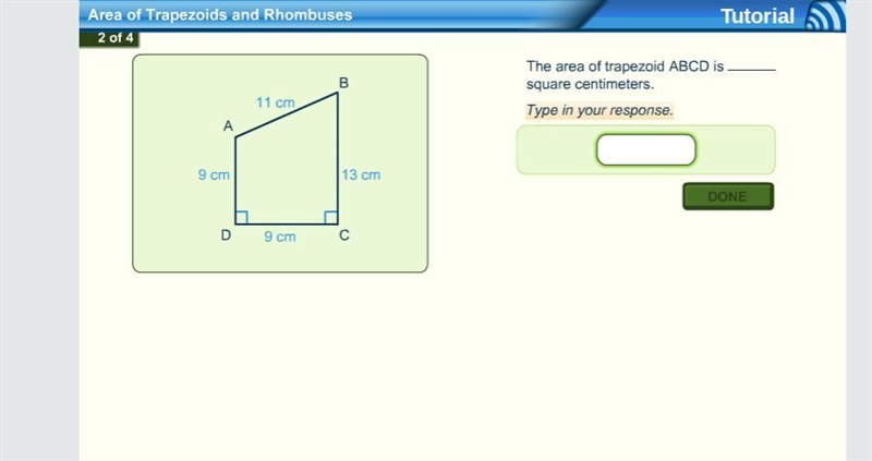 What is the area of trapezoid ABCD in square centimeters?-example-1