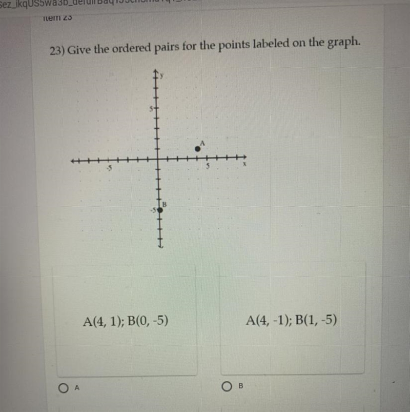 23) Give the ordered pairs for the points labeled on the graph.-example-1