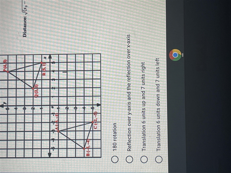 What sequence of transformations map ABC to PQR?-example-1