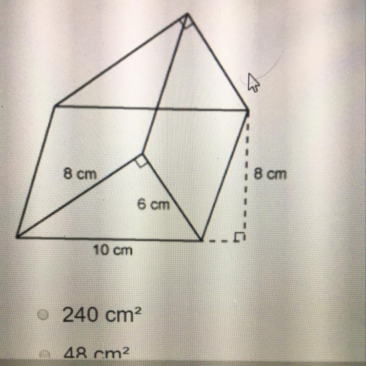 What is the surface area of the figure? 240 48 192-example-1